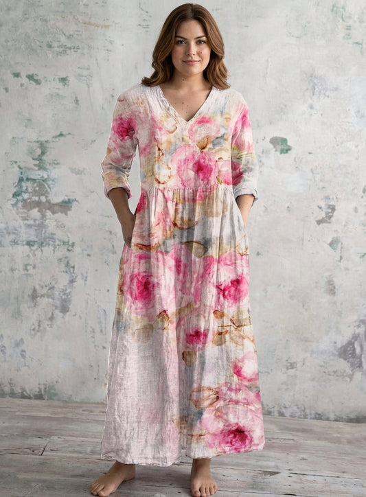 Tamsin | Robe Maxi Bloom Aquarelle