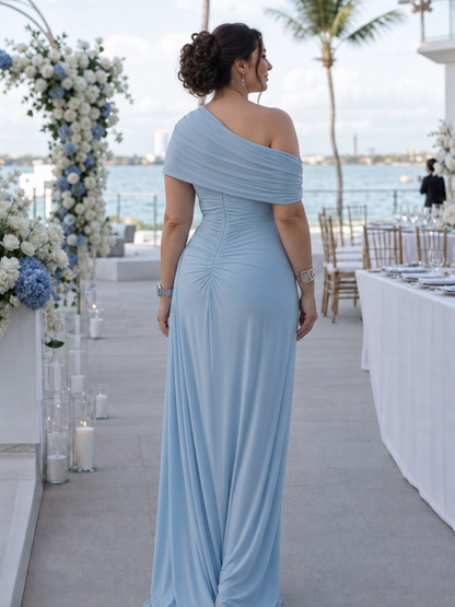 Etta | Robe Maxi à Épaule Dénudée et Corsage Drapé