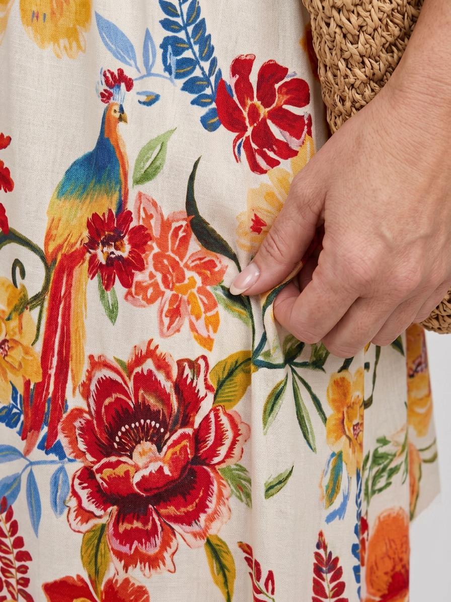 Calla | Robe Midi Sans Manches Taille Empire
