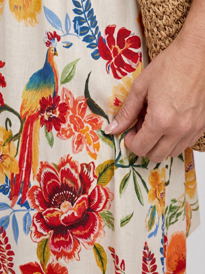 Calla | Robe Midi Sans Manches Taille Empire