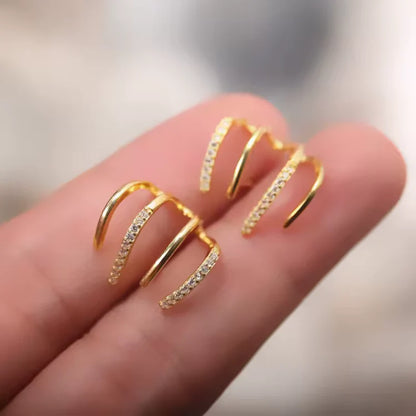 Boucles d'oreilles créoles à triple arc