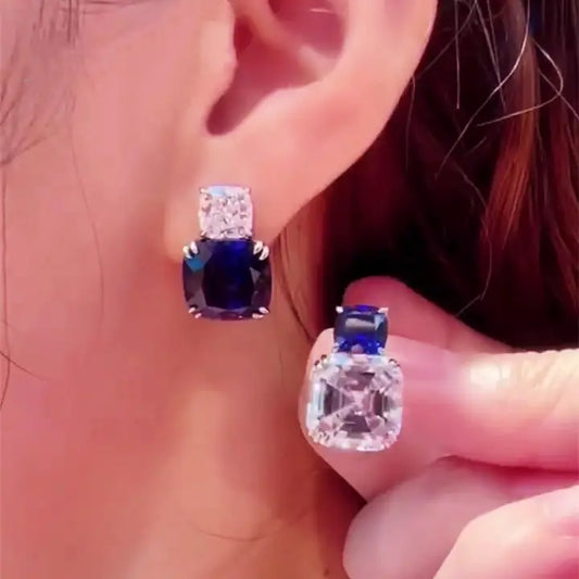 Boucles Saphir Bleu Structuré
