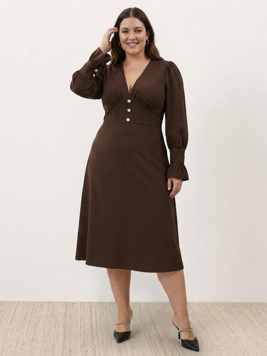 Bellamy - Robe Midi V-Cintrée Amincissante