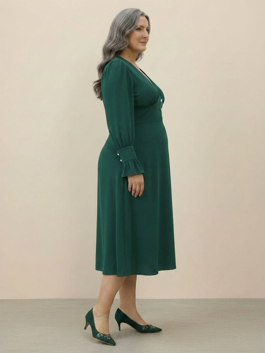 Bellamy - Robe Midi V-Cintrée Amincissante