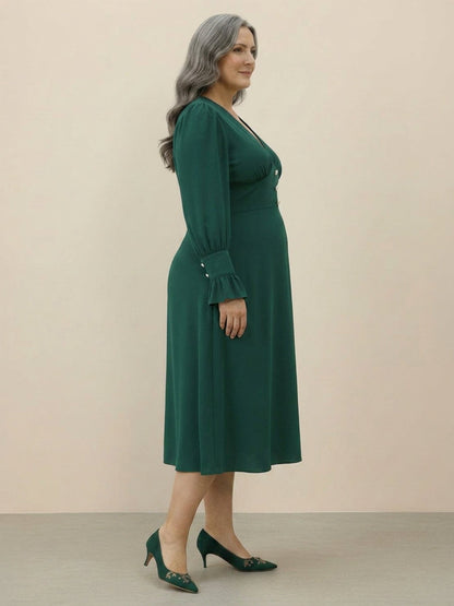 Bellamy - Robe Midi V-Cintrée Amincissante