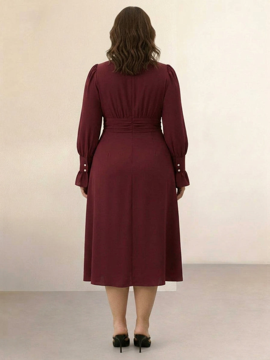 Bellamy - Robe Midi V-Cintrée Amincissante