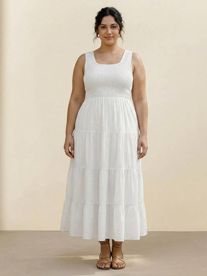 Cassia - Robe Maxi Sans Manches Froncée