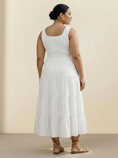 Cassia - Robe Maxi Sans Manches Froncée