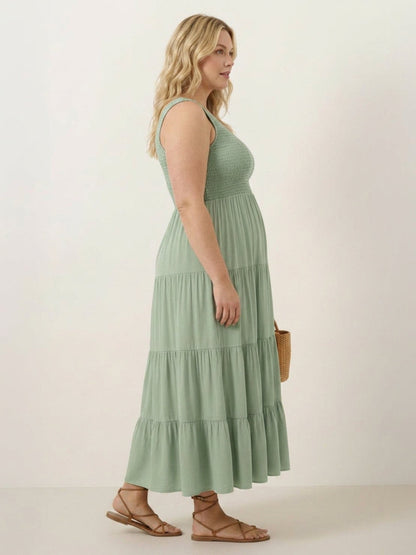 Cassia - Robe Maxi Sans Manches Froncée