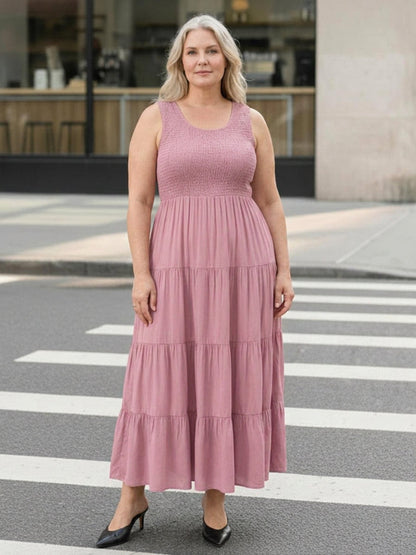Cassia - Robe Maxi Sans Manches Froncée