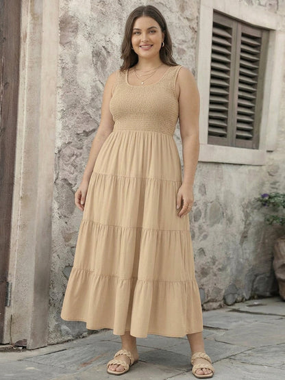 Cassia - Robe Maxi Sans Manches Froncée
