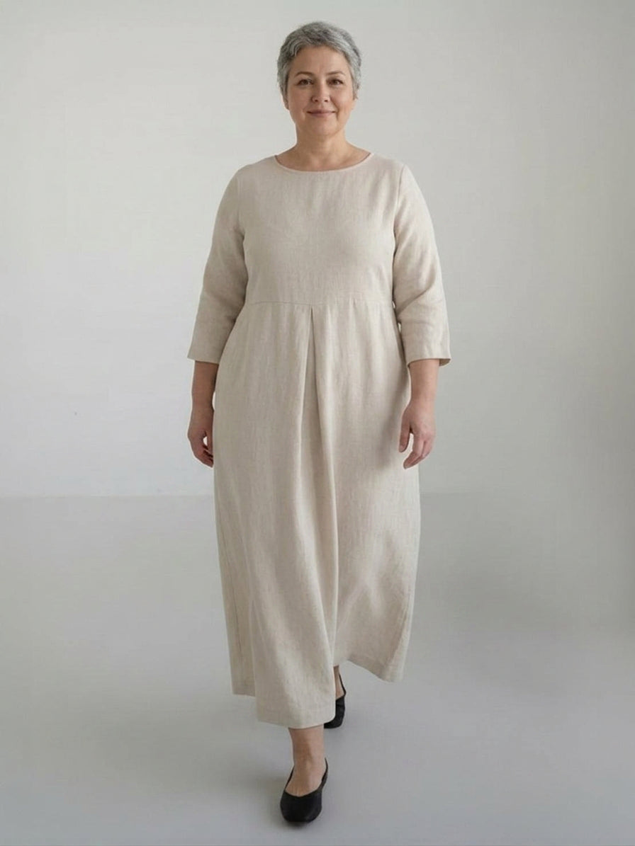 Iona - Robe Taille Empire en Coton-Lin