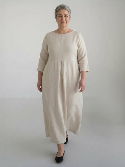 Iona - Robe Taille Empire en Coton-Lin