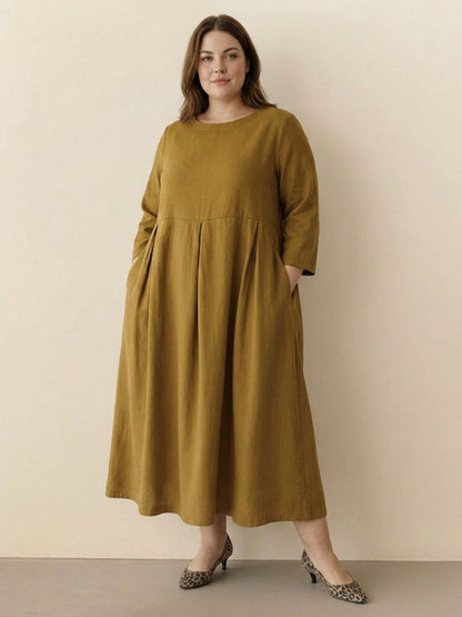 Iona - Robe Taille Empire en Coton-Lin
