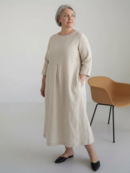 Iona - Robe Taille Empire en Coton-Lin