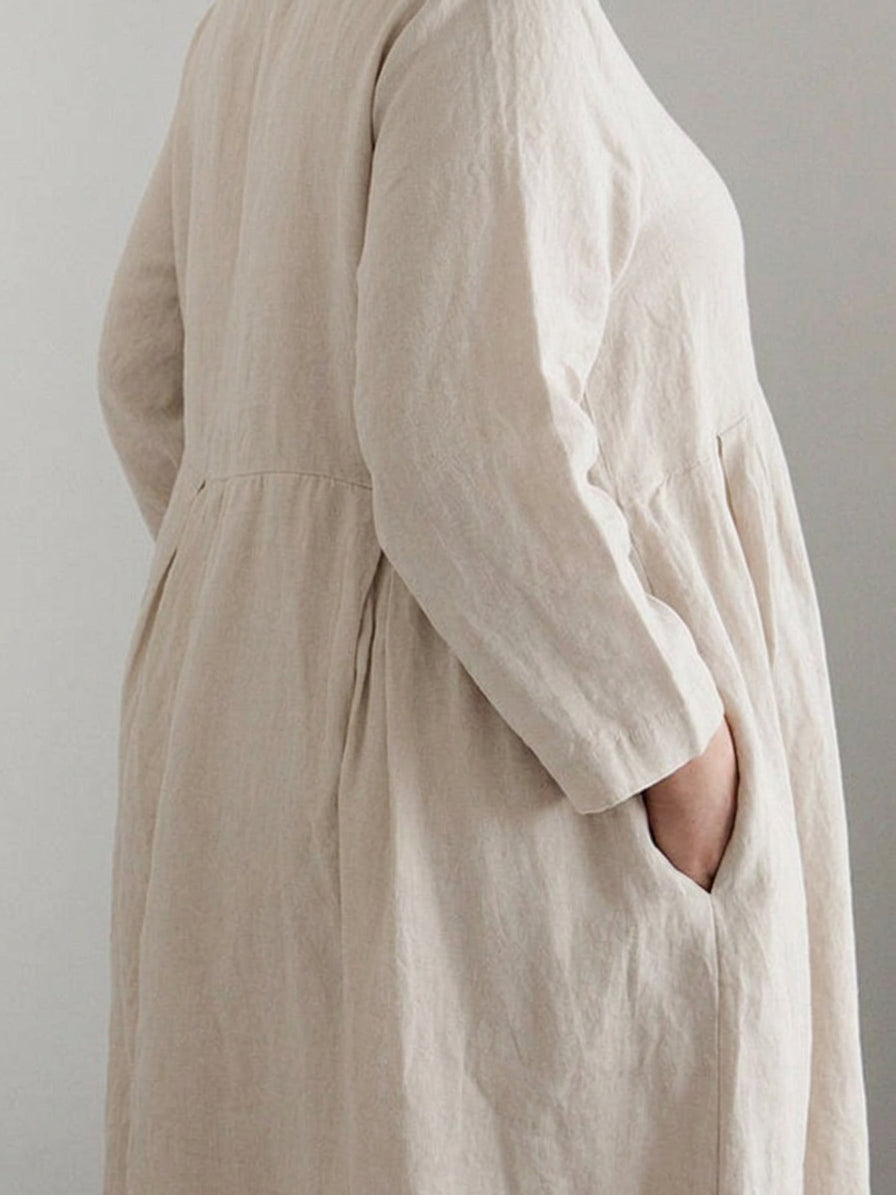 Iona - Robe Taille Empire en Coton-Lin