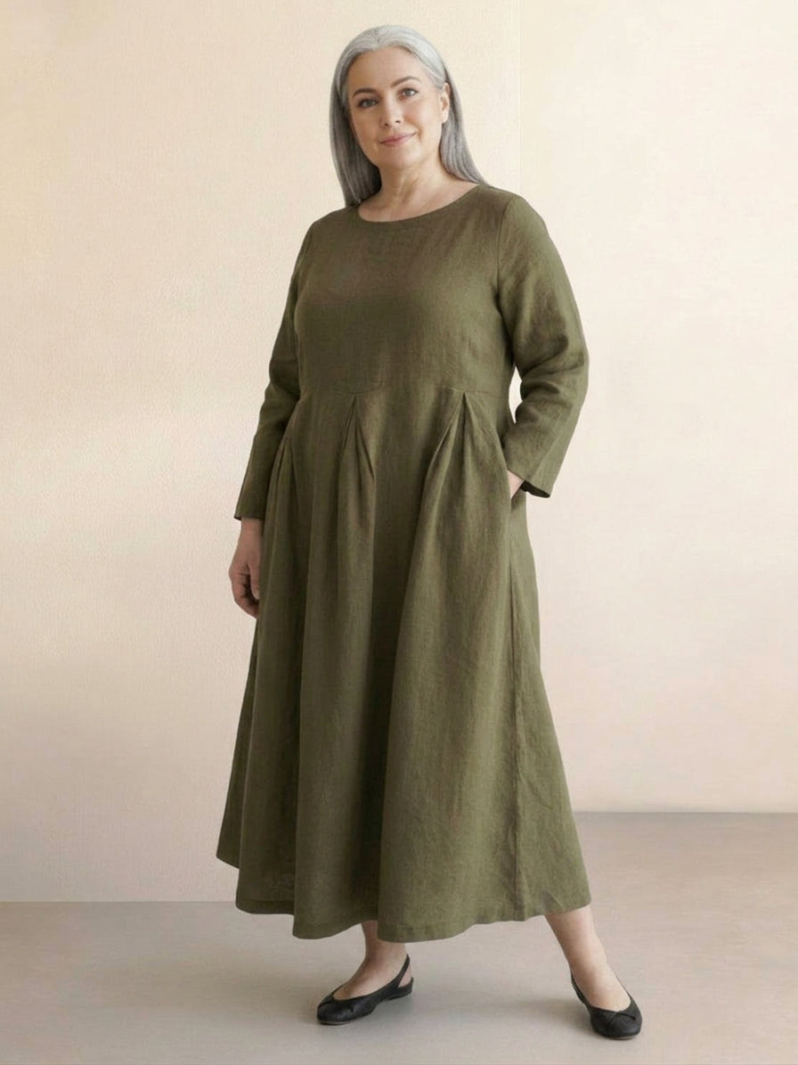 Iona - Robe Taille Empire en Coton-Lin