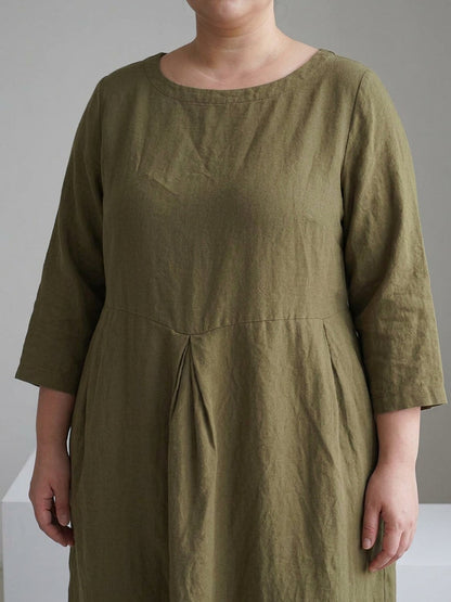 Iona - Robe Taille Empire en Coton-Lin