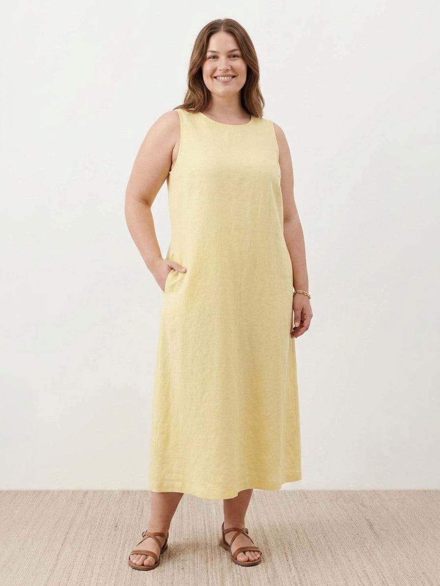 Marlow - Robe sans manches en coton et lin