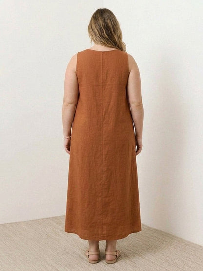 Marlow - Robe sans manches en coton et lin