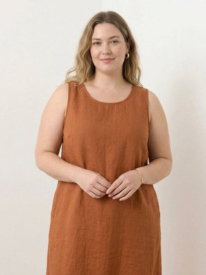 Marlow - Robe sans manches en coton et lin