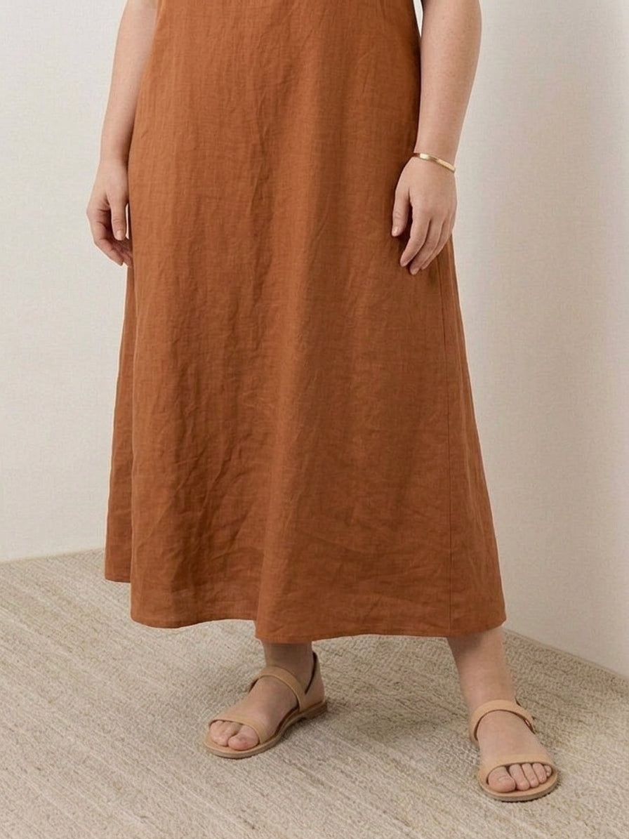 Marlow - Robe sans manches en coton et lin