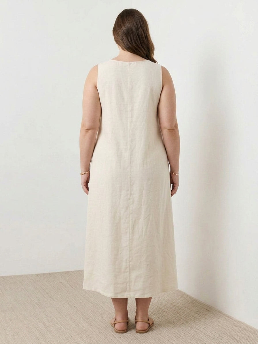 Marlow - Robe sans manches en coton et lin