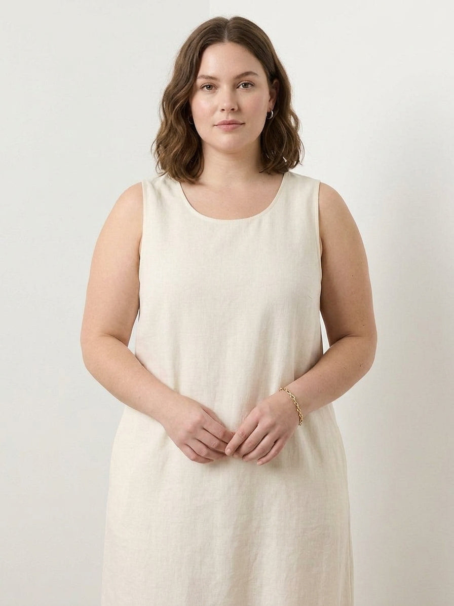 Marlow - Robe sans manches en coton et lin