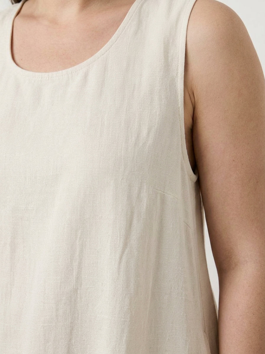 Marlow - Robe sans manches en coton et lin