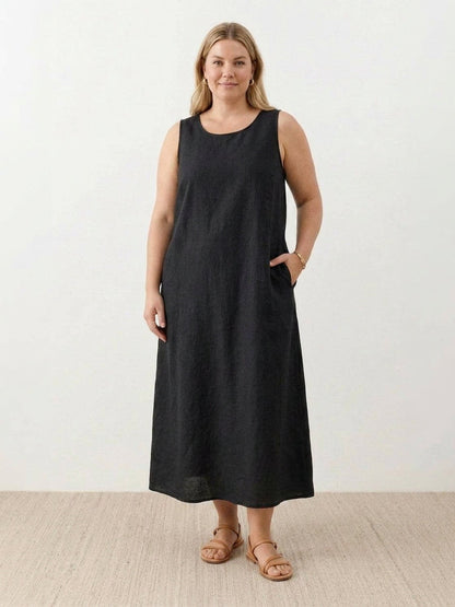 Marlow - Robe sans manches en coton et lin