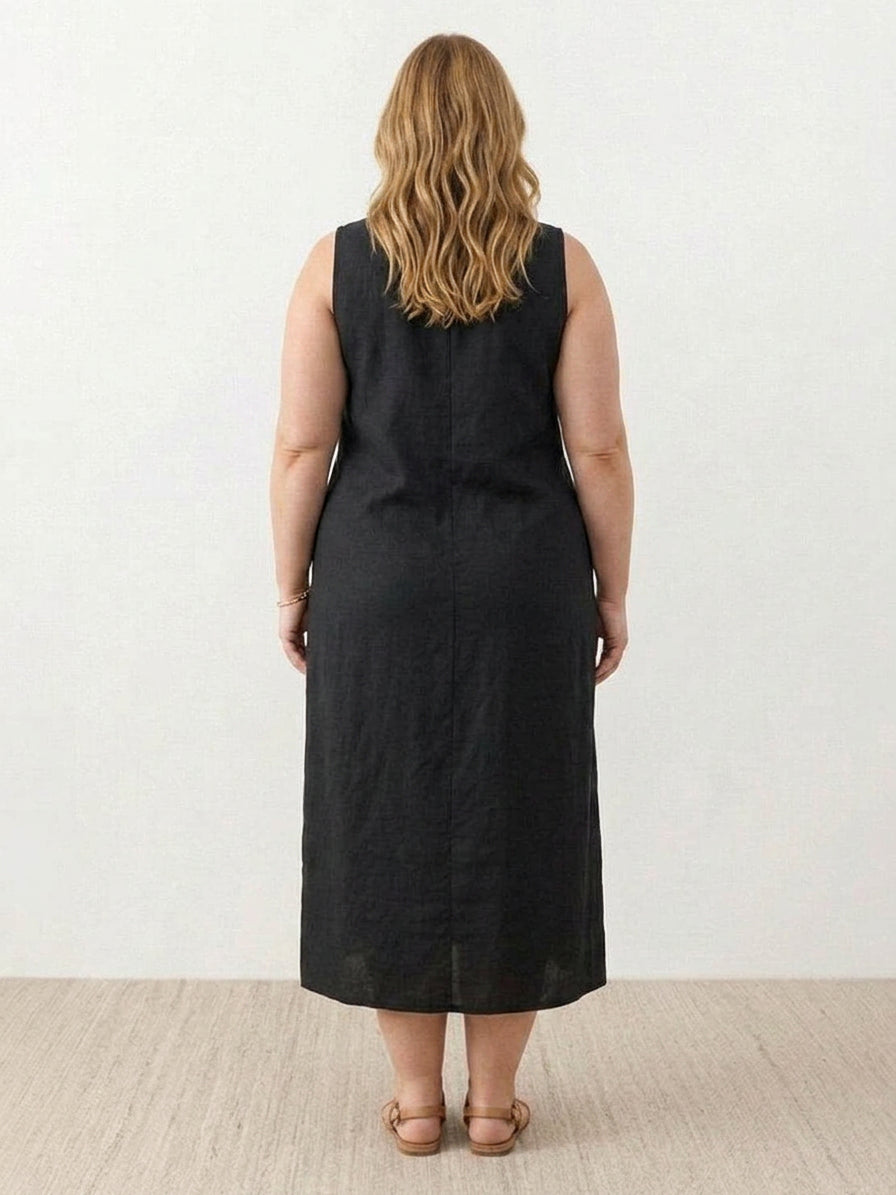 Marlow - Robe sans manches en coton et lin