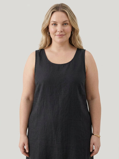 Marlow - Robe sans manches en coton et lin