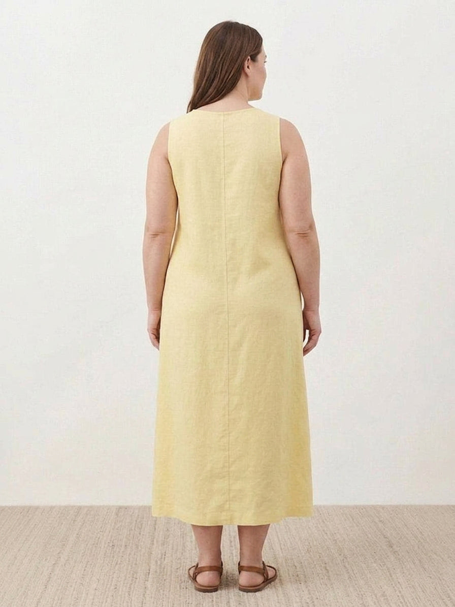 Marlow - Robe sans manches en coton et lin