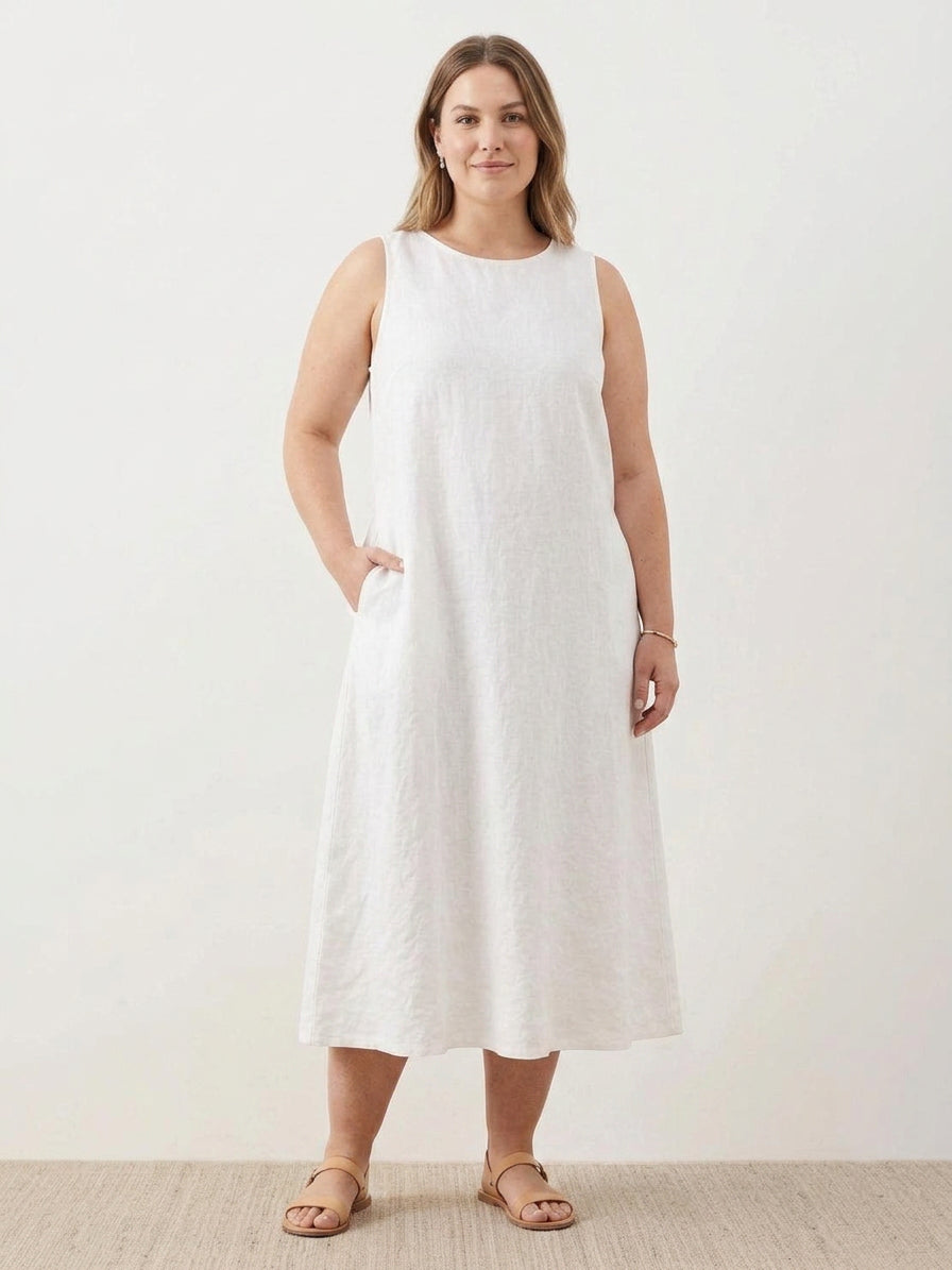 Marlow - Robe sans manches en coton et lin