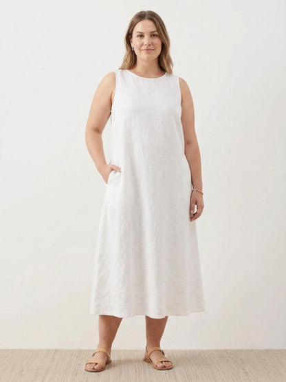 Marlow - Robe sans manches en coton et lin