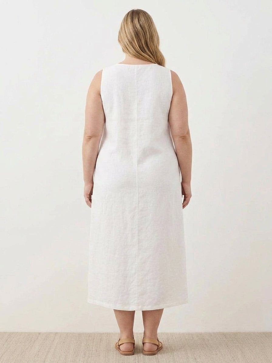 Marlow - Robe sans manches en coton et lin