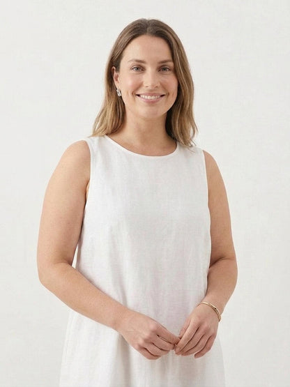 Marlow - Robe sans manches en coton et lin
