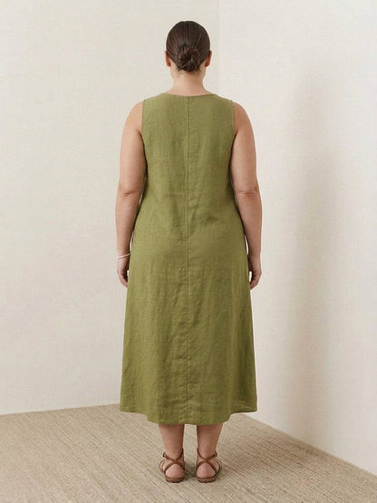 Marlow - Robe sans manches en coton et lin