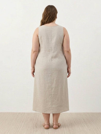 Marlow - Robe sans manches en coton et lin