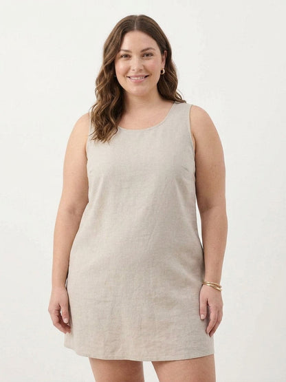 Marlow - Robe sans manches en coton et lin