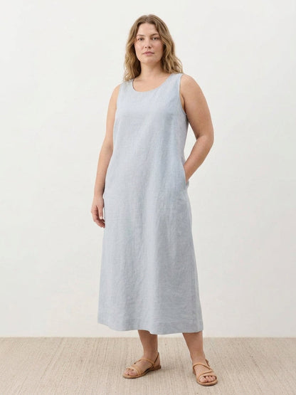 Marlow - Robe sans manches en coton et lin