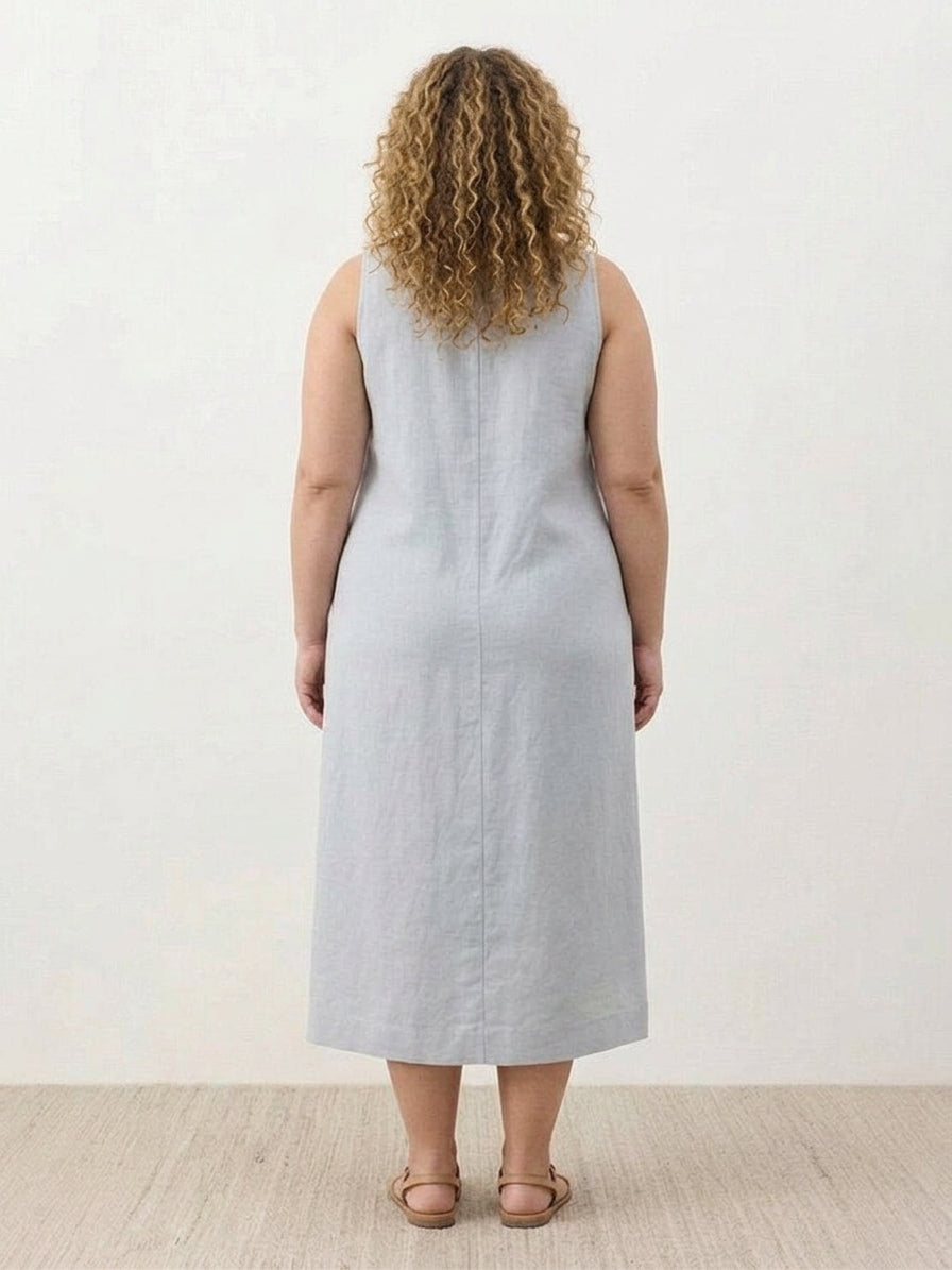 Marlow - Robe sans manches en coton et lin