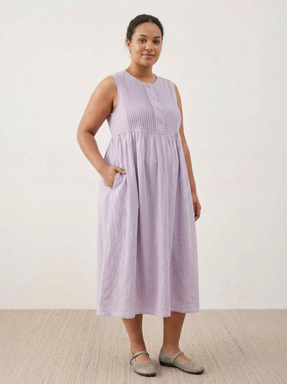 Olwen - Robe Midi en Coton et Lin