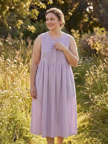 Olwen - Robe Midi en Coton et Lin