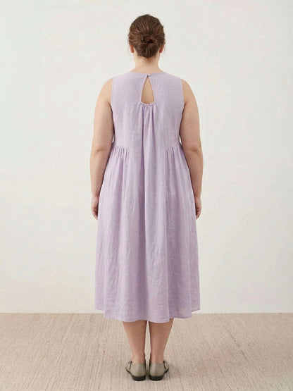 Olwen - Robe Midi en Coton et Lin