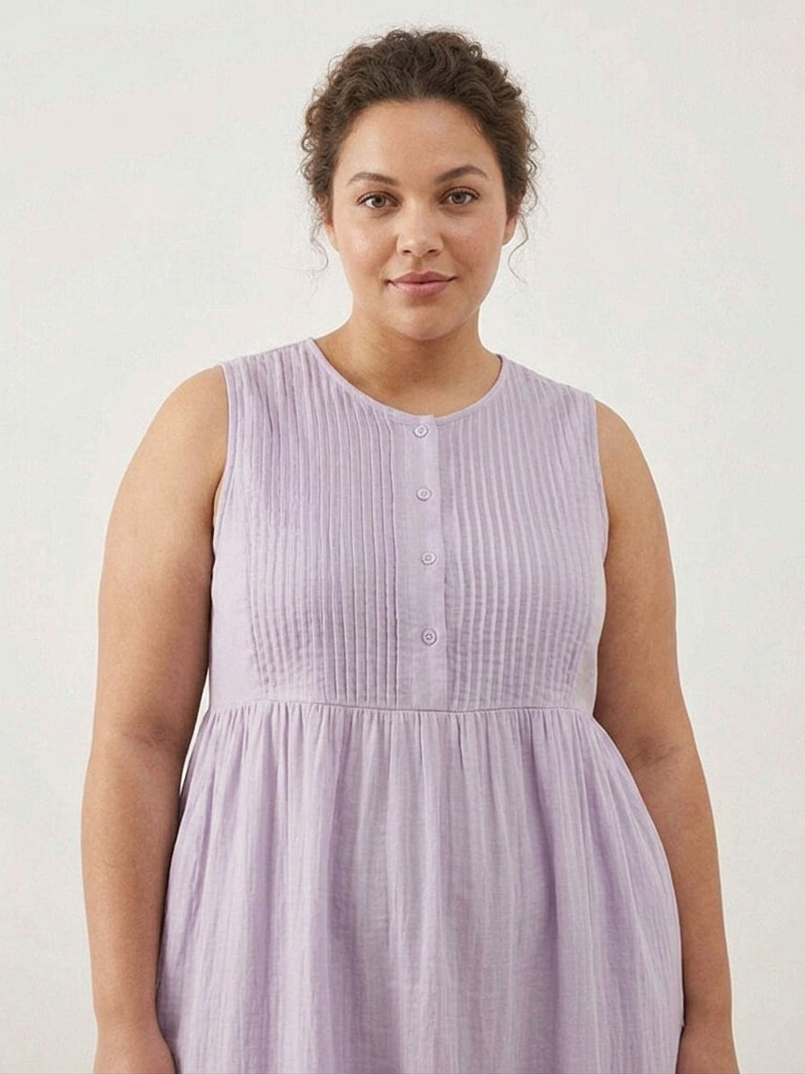 Olwen - Robe Midi en Coton et Lin