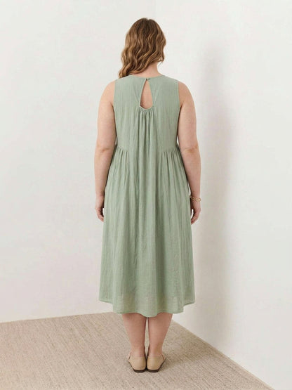 Olwen - Robe Midi en Coton et Lin