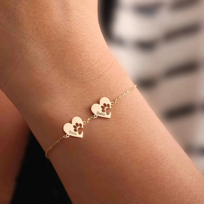 Bracelet cœur empreinte personnalisé