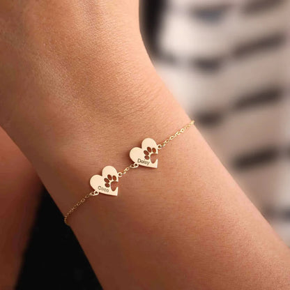 Bracelet cœur empreinte personnalisé