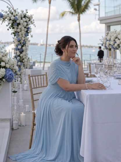 Etta | Robe Maxi à Épaule Dénudée et Corsage Drapé